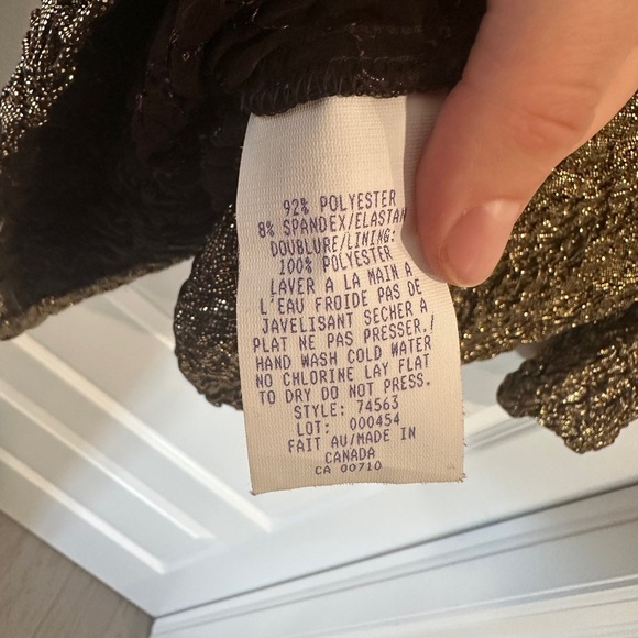 Joseph Ribkoff Women’s Gold Shimmer Open Cardigan Sweater Jacket Size 14 - Picture 10 of 10